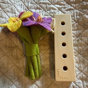 Lovevery Wooden Toy with Felt Flowers